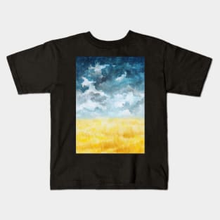 Clouds and Wheat Field Kids T-Shirt